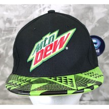 Mountain Dew Spell Out Logo Embroidered 2015 Snapback Hat Cap Neon Green - £8.06 GBP