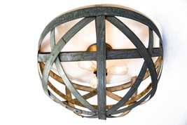 Wine Barrel Ring Flush Mount Ceiling Light - Orbis - Made from CA barrel... - £239.07 GBP