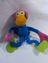 Tiny Love Plush Monkey Rattle Colorful Baby Toy soft blue pink Stuffed Animal - $38.00