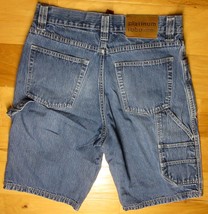 Fubu Men&#39;s Platinum Vintage W32 Dark Blue Denim Cotton Carpenter Shorts Guc - $25.07