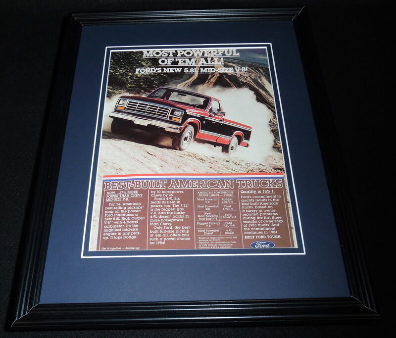 1984 Ford V-8 Truck Framed 11x14 ORIGINAL Vintage Advertisement - £27.25 GBP
