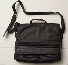 Black Genuine Leather Cross Body Shoulder Messenger Bag 12&quot;x10&quot; Made in INDIA - £54.40 GBP