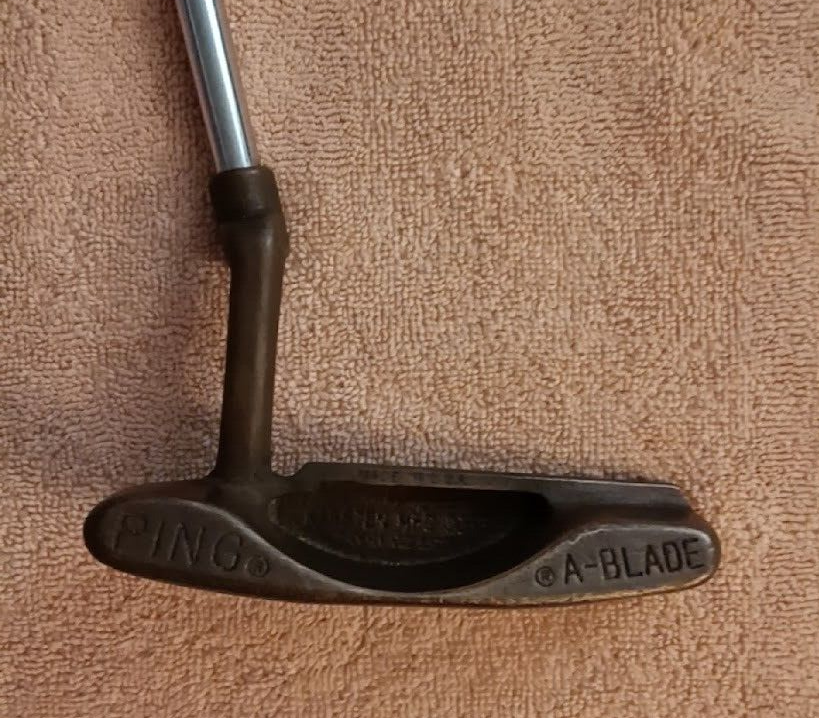 TZ GOLF - VINTAGE PING A-BLADE Manganese Bronze Putter 85020 RH Steel Sh... - $60.43