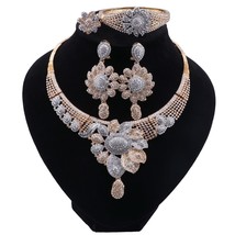 Dubai Women Silver Plated Jewelry Sets African Wedding Bridal Gifts For Saudi Ar - £57.61 GBP