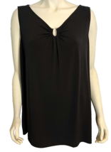 Susan Graver Black Key-Hole Neckline Sleeveless Top, Women&#39;s Size 2X - $23.74