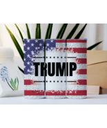 New - Red White &amp; Blue Trump 2024 20 oz Skinny Tumbler MAGA Tumbler - $31.24 CAD