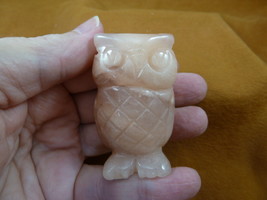 Y-BIR-OW-703 Pink Rose Quartz OWL bird gemstone figurine carving love OW... - $17.53