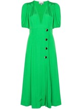 NWT GANNI Ripstop Viscose Wrap in Kelly Green Shirt Dress 34 / US 2 $295 - £84.81 GBP