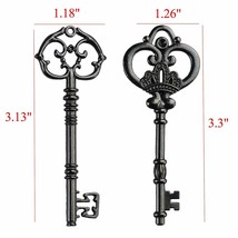 2 Large Key Pendants Black Skeleton Keys Santa Keys Christmas 3 Inches Big  - $6.31