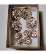 Lot of Nine US Army buttons CORO (J3 Front) C22 4-Large 5-Small - £10.30 GBP