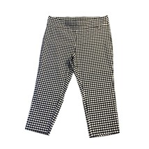 Rafaella Womens Size 18 Black White Gingam Checkered Pants Pull On Crop ... - $14.84