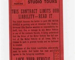 Universal City Studio Tours Parking Ticket 35 Cents Fee - $17.82