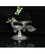 925 sterling silver peacock design silver deepak utensils puja article su86 - €532,18 EUR