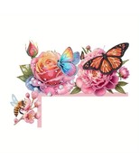 Cute Wooden Butterfly Rose Flower Over The Door Sign Handmade COMPLETED, SEALED - $24.74