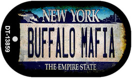 Buffalo Mafia NY Blue Rusty Novelty Metal Dog Tag Necklace - £12.72 GBP