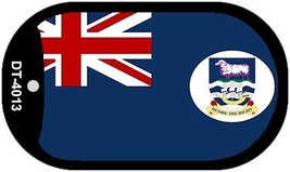 Falkland Islands Flag Scroll Metal Novelty Dog Tag Necklace DT-4013 - £12.60 GBP