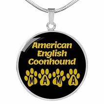 American English Coonhound Mama Circle Necklace Stainless Steel or 18k Gold 18-2 - £42.89 GBP