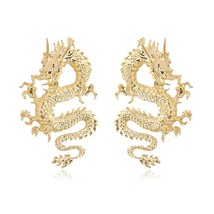 Vintage Chinese Style Dragon Stud Earrings for Women Trendy Punk Personality Ani - £10.34 GBP