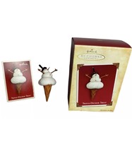Hallmark Ornament Triple Decker Treat Ice Cream Cone Snowman 2004 - £7.41 GBP