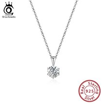 ORSA JEWELS Sterling 925 Silver Necklaces Hexagon Design Classic 6 Prong Setting - £19.51 GBP