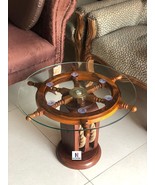 Nautical Marine Ship Wheel Table W/Wooden Base Home Office Furniture Decor  - $5,649.94 MXN