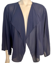 NWT Kate Kasin Navy 3/4 Sleeve Sheer Open Bordello Jacket Size XL - £19.37 GBP