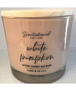 Scentsational White Pumpkin  Candle  Glass Jar 26oz 3 Wick Coconut Wax B... - $606.99 MXN