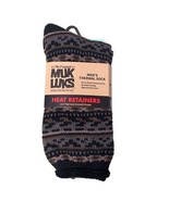 Mens Size 10-13 MUK LUKS Heavyweight Heat Retaining Socks Black Gray Str... - €11,05 EUR