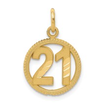 An item in the Crafts category: 14K Gold #21 in A Circle Pendant Jewelry FindingKing 20.5mm x 13.6mm