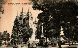 Artvue Postcard Mormon Temple and Sea Gull Monument Salt Lake City UT O12 - £8.99 GBP