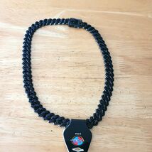 Black Cuban Link Chain Necklace with Decorative Clasp - $20.79