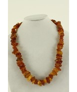 Vintage Semi Precious Baltic AMBER Gemstone 28&quot; Long Chunky Beaded Necklace - £70.42 GBP