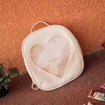 Summer Candy Transparent Love Heart Shape BackpaHarajuku School Backpack Shoulde - £21.72 GBP
