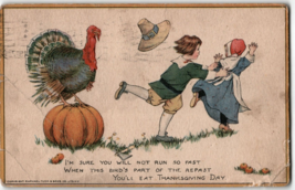 Vintage Raphael Tuck Thanksgiving Postcard:  Series 101 ~ Running from T... - £10.44 GBP