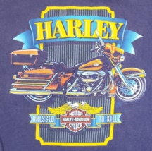 Vtg 1987 Purple Harley Davidson Dressed To Kill Graphic Single Stitch Sh... - £53.96 GBP