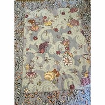 Rug Barn Cotton Tapestry Fairies Flowers Throw Blanket 65x49 USA Made - £30.40 GBP