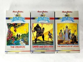 Lot Of 3 Sealed VHS The Greatest Adventure Stories From The Bible Hanna-... - £15.17 GBP