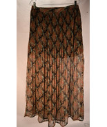 Anthropologie Hazel Womens Sheer Bohemian Skirt Black Floral Print New L - $46.18 CAD