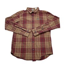 Columbia Shirt Adult S Mens Red Brown Tan Plaid Button Up Outdoor Fishing Hiking - £17.93 GBP