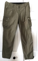 Michael Kors Woman&#39;s Cargo Pants Size 6 Olive Green With Zipper Pockets - £11.85 GBP