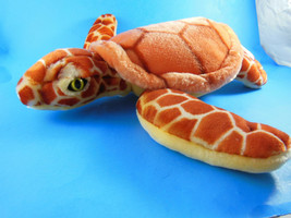 Sea Turtle Plush Fiesta Toys 15 inch w ith yellow eyes Orange with yello... - $14.84