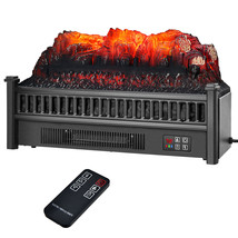 23" Electric Fireplace Log Set Heater W/ Remote Control Realistic Flame 1400W - £142.99 GBP