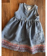 Baby Girl toddler Old Navy Denim Jumper valentines dress heart embroider... - €12,57 EUR