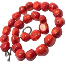 sterling silver 925 coral necklace 17” - £75.93 GBP