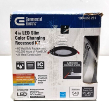Commercial Electric 4&#39;&#39; LED Slim Color Changing Recessed Kit Nickel 540 Lumens - £18.98 GBP