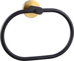 Bath Towel Ring, Aplusee Stainless Steel Swivel Hand Towel Holder,, Black &amp; Gold - $43.99