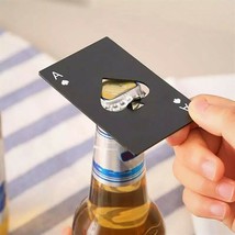 Creative Stainless Steel Sturdy Pocket Bottle Opener Poker Card For Home Bar - £2.42 GBP