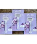 Lot of 3 Gillette Venus Freesia Razor 3 Blade Comfort Glide With 2 Cartr... - $22.99