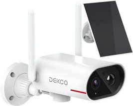Dekco DC8E Night Vision Solar Powered Wireless Smart Security Camera White - $38.69