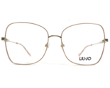 Liu Jo Eyeglasses Frames LJ2126 717 Nude Shiny Gold Butterfly Oversize 5... - $83.93